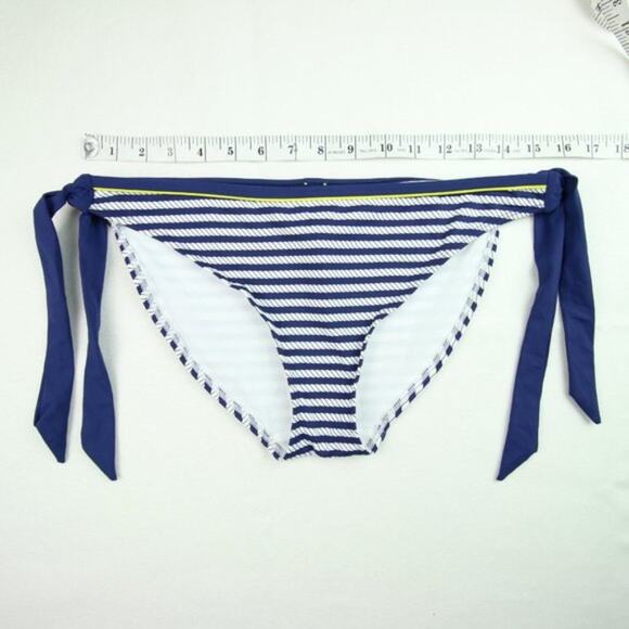 Cleo Swim by Panache Bikini Bottoms Size M Navy Blue White Nautical NWT Side Tie - Picture 2 of 7